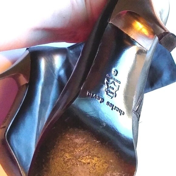 Charles David Stiletto Heel Mid Calf Leather Boots Black Sz 8 - Picture 6 of 9